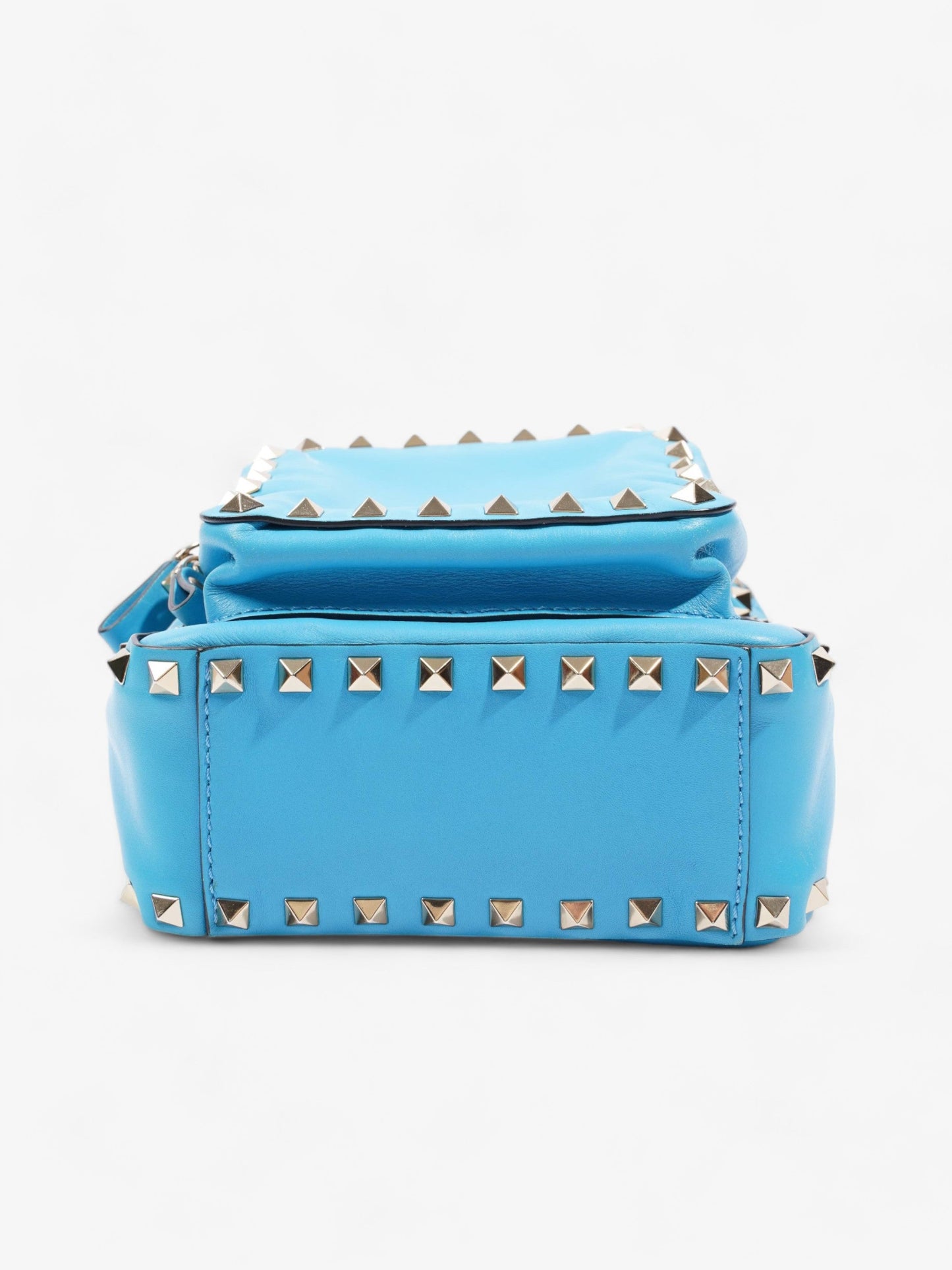 Rockstud Backpack Blue Leather Mini