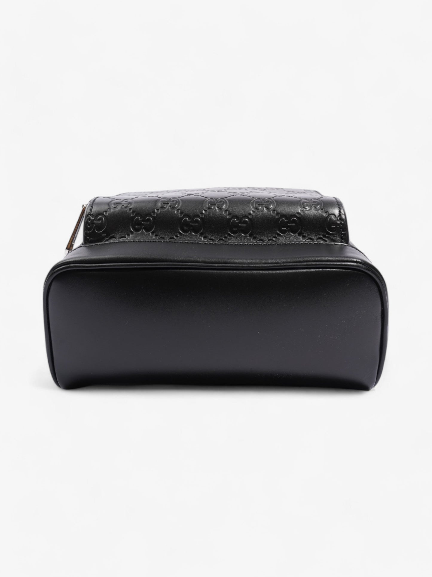 Gucci Signature Backpack Black Embossed Leather Small
