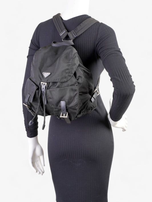 Tessuto Backpack Black Re Nylon Medium