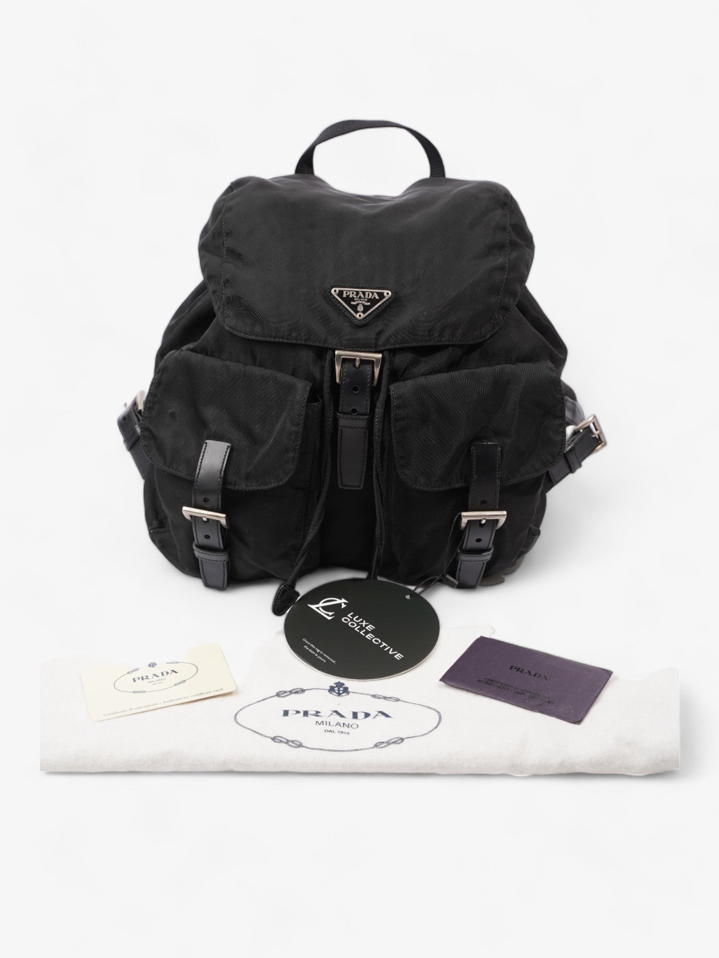 Tessuto Backpack Black Re Nylon Medium