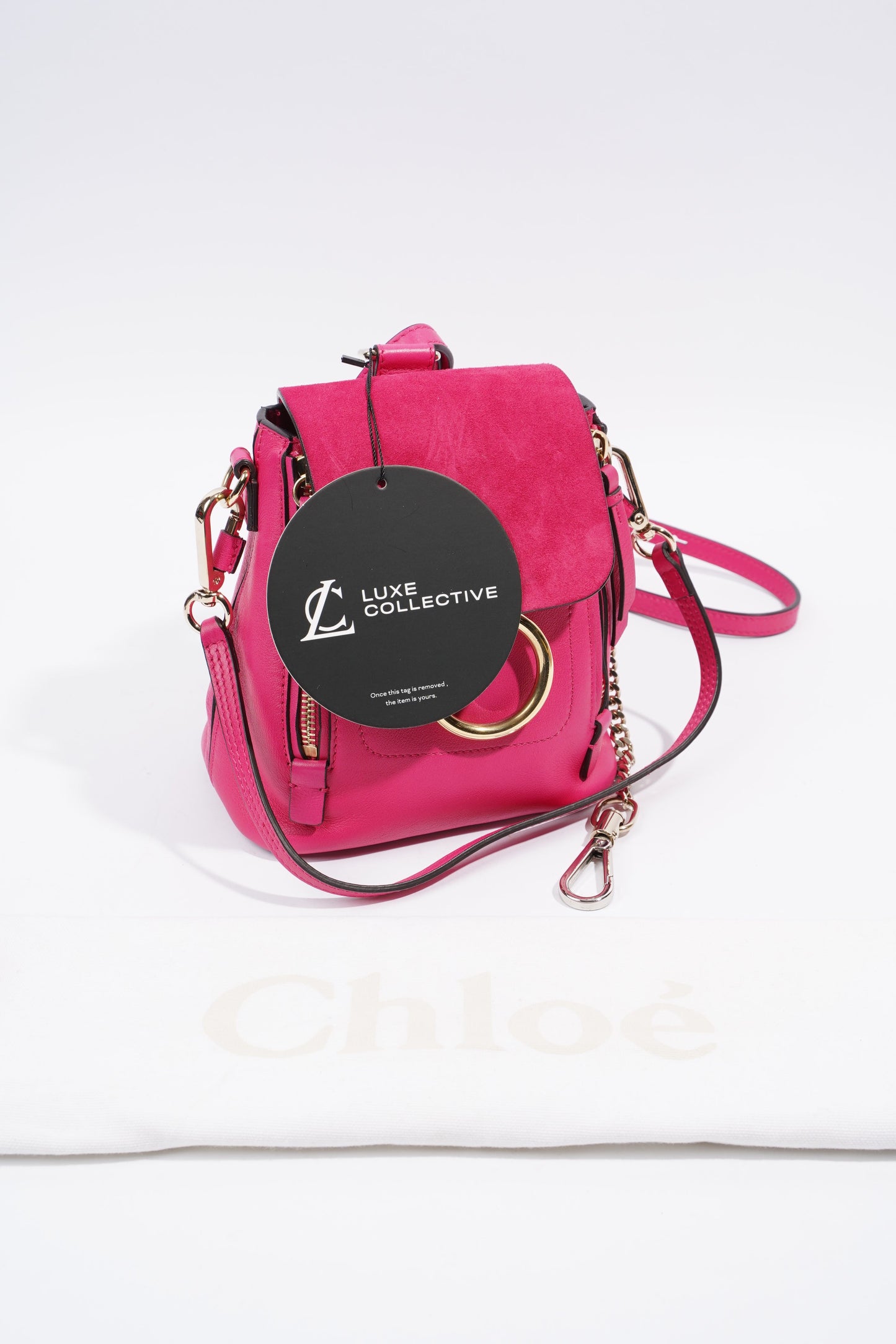 Chloe Mini Faye Backpack Hot Pink Leather