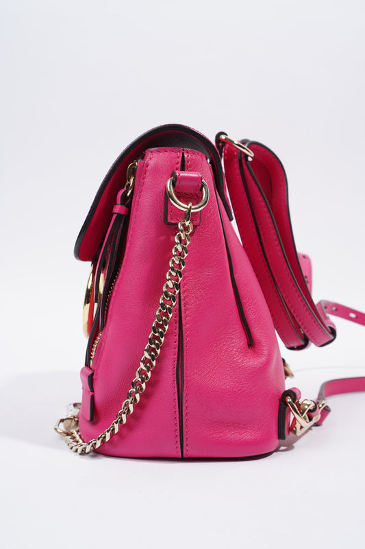 Chloe Mini Faye Backpack Hot Pink Leather
