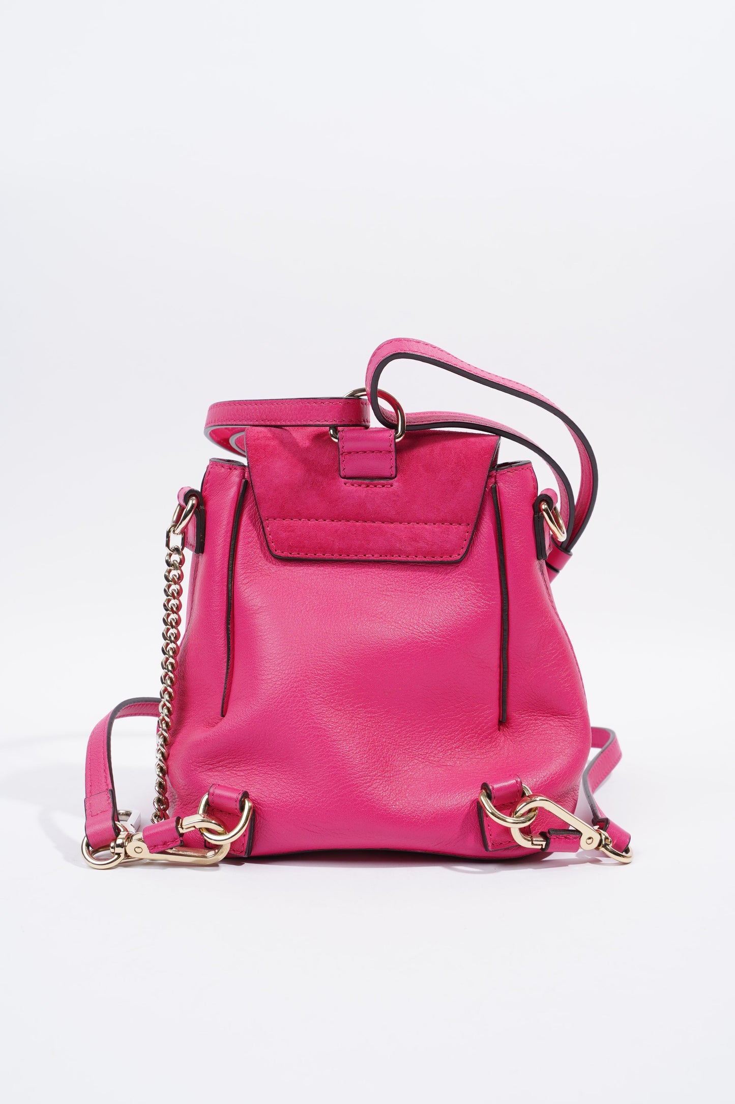 Chloe Mini Faye Backpack Hot Pink Leather