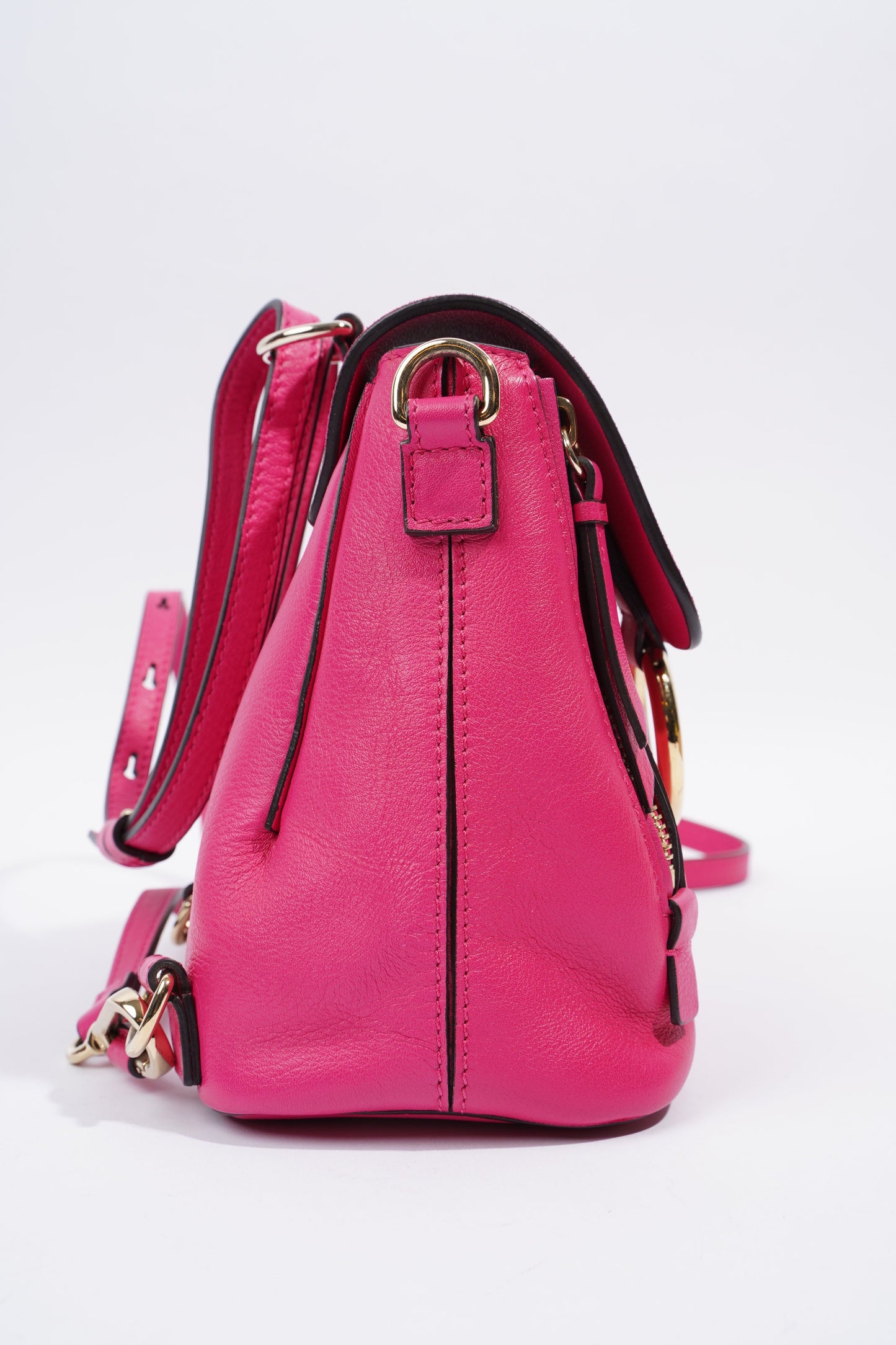 Chloe Mini Faye Backpack Hot Pink Leather
